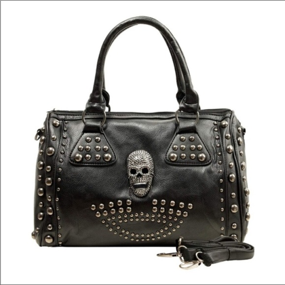 🆕️ Gothic Studded Doctor Shoulder Black Bag - Picture 1 of 9
